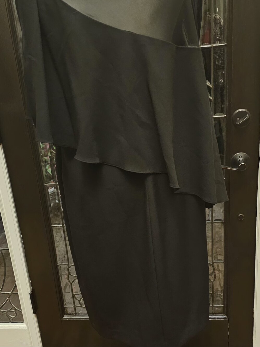 Lauren Ralph Lauren Black Asymmetric Ruffle Pencil Skirt